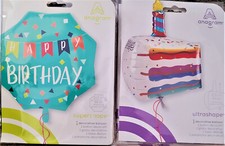 1,8€/St) 20x XL Folienballon Happy Birthday Kuchen mit Kerze Händler Restposten