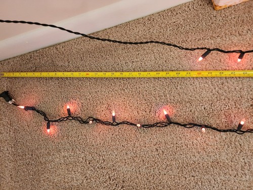 100 count 24 feet solid orange string holiday lights - Picture 3 of 4