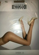 Wolford Sheer 15 Tights Pantyhose Color: Black Size: Large 18381