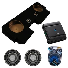 Harmony HA-F104 10" SVC Sub + Alpine S2-A60M Amp + ASC Dual 10" Subwoofer Box