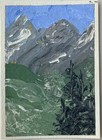 ACEO Original Art Acrylic Landscape: Alpine Mountain by Jill/ Tulip and Topaz — photo 2