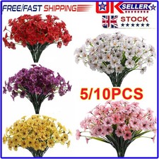 Artificial Flowers Plastic Fake Plants UV Resistant Home In/Outdoor Garden Decor