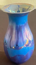 VTG Blue Purple Drip Glaze Vase Bruce Fairman Potter 1994 Signed