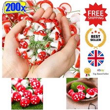 Artificial Mushrooms - Red Miniature Garden Ornaments - DIY Craft Supplies