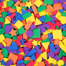 Assorted Self Adhesive Foam Shapes, Multicolored