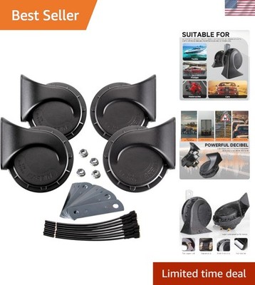 Attention-Grabbing 4pcs Train Horn Set - 130dB Sound for Safe Driving Experience