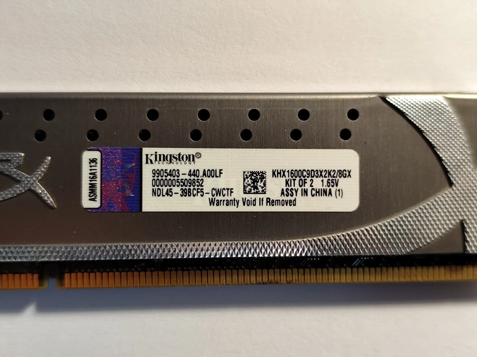 KHX1600C9D3X2K2/8GX Kingston XMP 4GB PC3-12800 DDR3-1600MHz CL9 240-Pin DIMM - Imagen 2 de 2