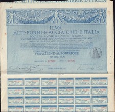 ITALIA: ILVA Hauts Fourneaux et Acieries d'Italie Roma 1918 ACERO