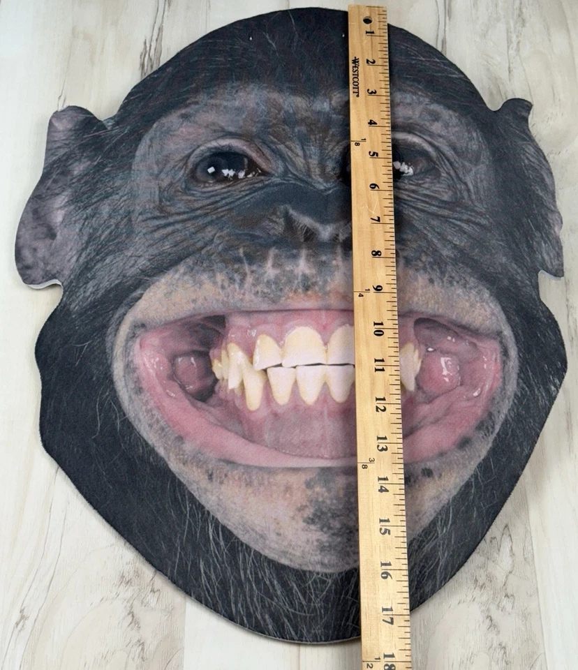 Adulto 18" Gran Tamaño Espuma Mono Sonriente MASCARILLA FACIAL CHIMPANCÉ Halloween Dress-Up Foto 2 de 3