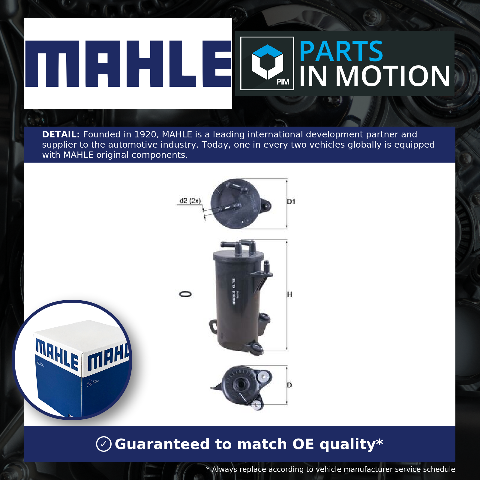 Fuel Filter fits HONDA CIVIC 1.6D 13 to 22 N16A1 Mahle 16900RZ0G01 16902RZ0G01 - Image 6
