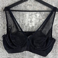 Torrid Plus Size 2 Lace Mesh Long Line Bralette Bra Black Sleeveless Womens