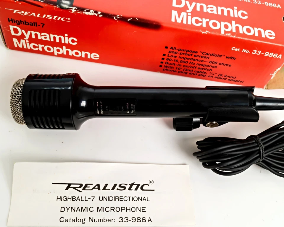 Vintage Realistic Highball-7 Dynamic Microphone 33-986A - Image 2 of 3