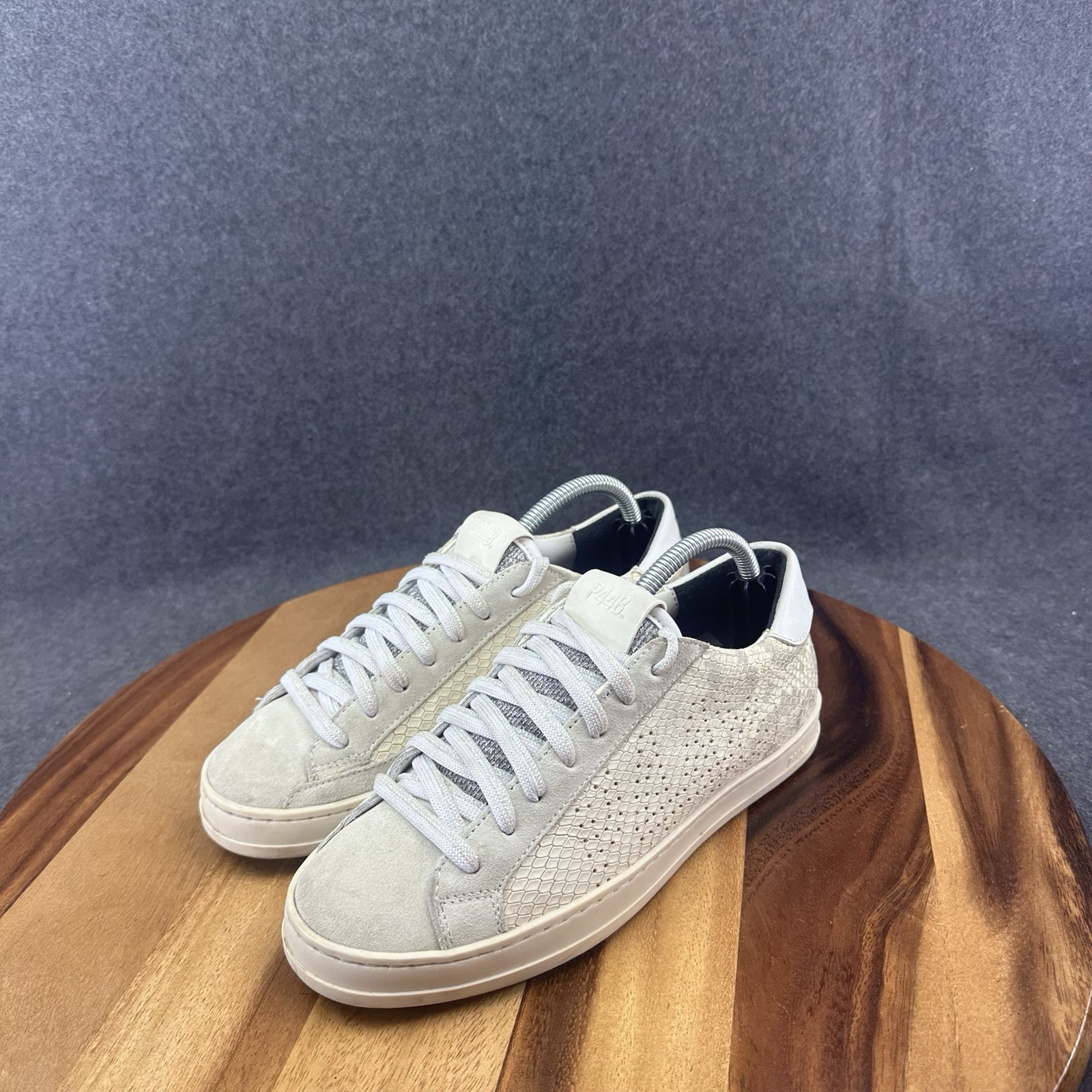 P448 John Embossed Leather Snake Python Suede Sne… - image 5