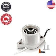 High-Temperature E26 Bulb Holder - Durable Ceramic Socket for Reptile Terrariums