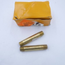 2 Pack Parker 215PNL-6-35 Brass Nipples 3/8" MNPT x 3/8" MNPT 3-1/2" Long