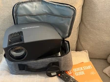 GooDee projector with 100inch pull down projector screen