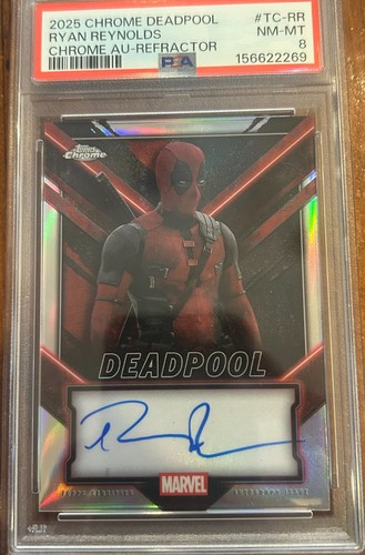 2025 topps chrome deadpool auto ryan reynolds chrome au refractor NM-MT 8 Pop 1