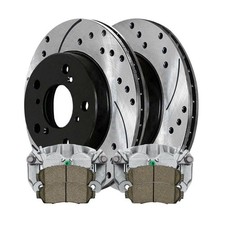 Brake Kit Front Calipers Pads Drilled Slotted Rotors SL20524 67.4Lbs