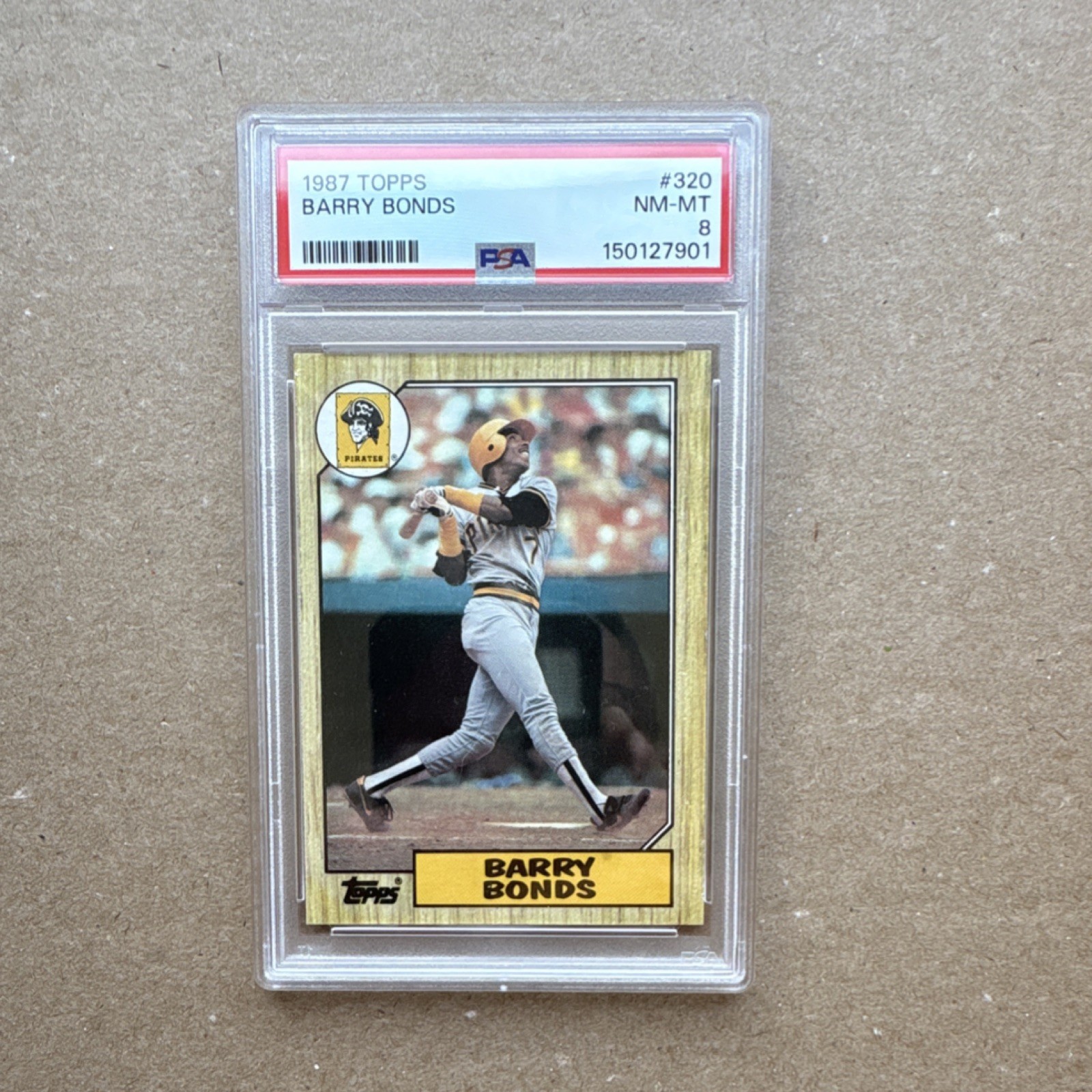 Topps 1987 #320 Barry Bonds Pittsburgh Pirates Rookie PSA 8 Baseball Card