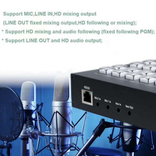 HDMI Video Switcher Mixer Support Multiple Camera Live Streaming OSD PIP MIC - Zdjęcie 14 z 15