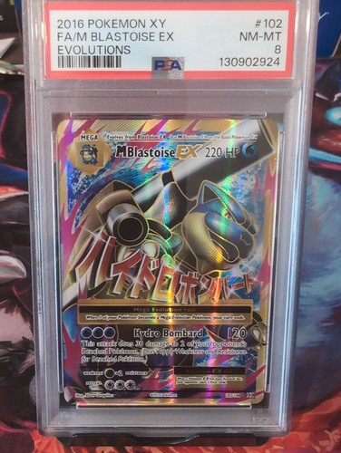 M Blastoise EX 102/108 PSA 8 Near Mint XY Evolutions Full Art Pokémon Card TCG