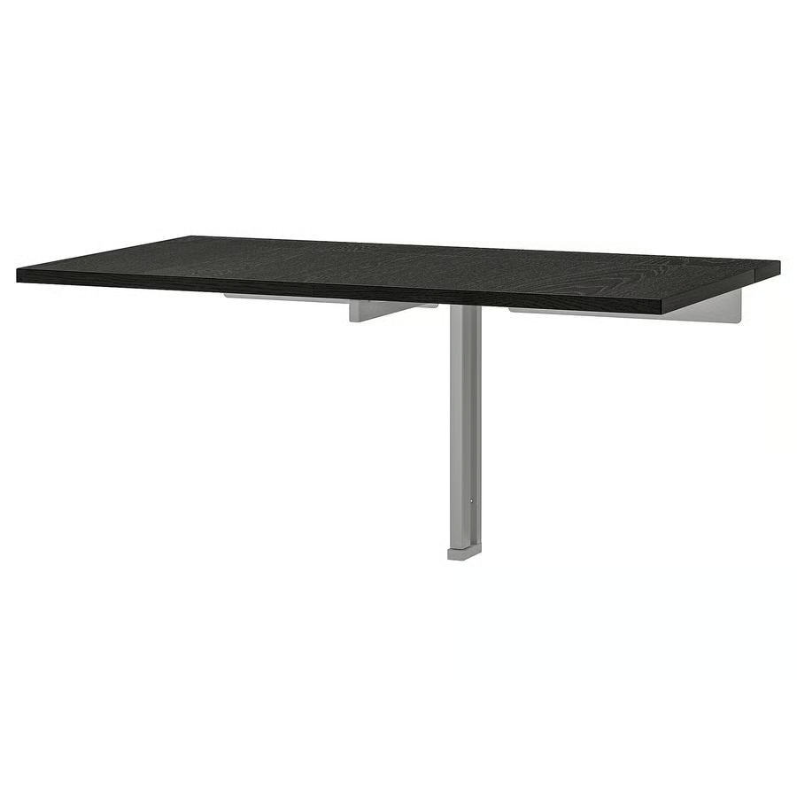 IKEA BJURSTA Wall-Mounted Drop-Leaf Table Brown-Black 35 3/8