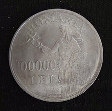 MIHAI I 100000 LEI 1946 Romanian silver coin