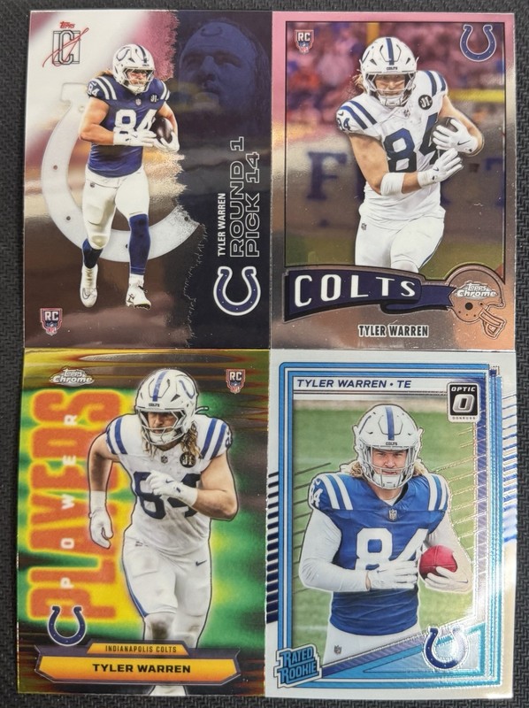 2025 NFL Topps Chrome/Optic/Signatures - Tyler Warren RC TE INDY Rookie Lot 💎🔥