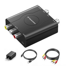RF Modulator for TV, RCA to Coaxial Adapter with 3.3ft Dark Grey