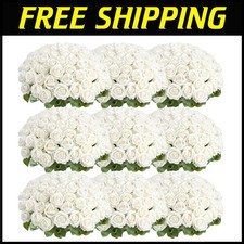 Bulk 154pcs White Silk Roses - Timeless Decor for Weddings  Family Gatherings