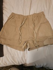 2 pairs of New Women's Ecru and Grey Shorts with Drawstrings sz XL