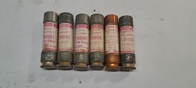 Gould Shawmut TR60R Tri-onic Time Delay Fuses 250VAC 60Amp (6) pc lot NOS