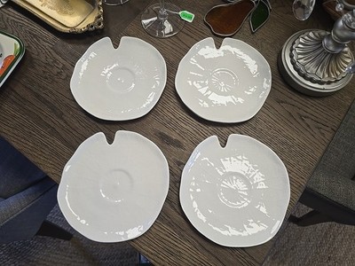 Michael Aram White Botanical Leaf Plate 6.3''  Set Of 4