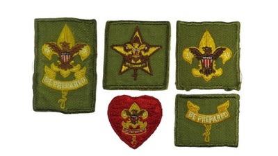 1950s-60s Boy Scouts Complete Rank Set Tenderfoot - Life Patch WORN (WSJ1184)