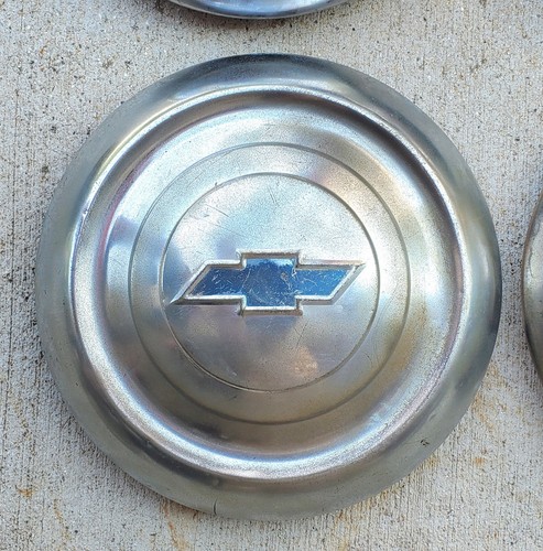 4 Dog Dish Poverty Hub Cap Wheel Covers Chevy Belair 49 50 51 52 53 54 1952 1953 - Foto 5 di 9