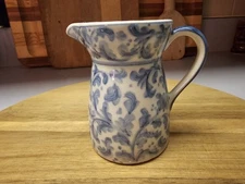 Vintage Small Blue and White Pitcher Vase Creamer
