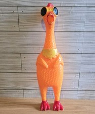 Squawking Rubber Chicken 12.5" RAINBOW Squeeze Squeaky Screaming Dog Toy M11