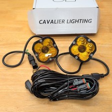Cavalier Apex Laser-3 3" LED Offroad Combo Pod 2pk - Ámbar - 50W + Arnés