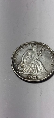 1876  SEATED LIBERTY HALF DOLLAR   XF
