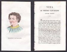 1820 Pietro Cavallini Pittore Italia Ritratto Incisione