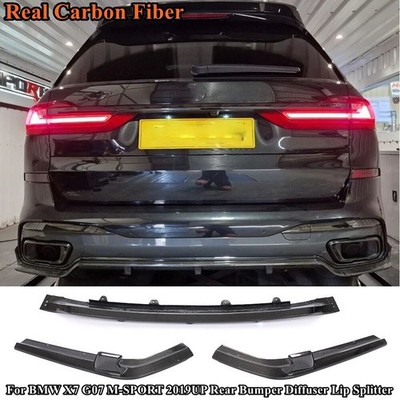 Fit For BMW X7 G07 M-SPORT 2019UP Real Carbon Rear Bumper Diffuser Lip Splitter