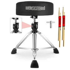 5 Core Drum Throne 4" Padded 400Lb Capacity Comfortable Guitar Stool Heavy Duty