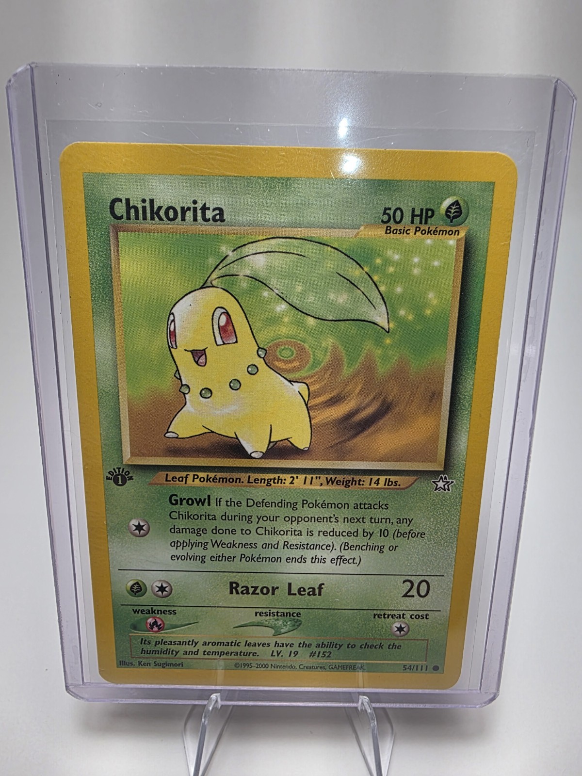 Pokemon Card Chikorita Neo Genesis 1st Edition 54/111 Near Mint