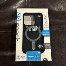 New Speck Presidio 2 Grip Case with MagSafe for Apple iPhone 15 Pro - Black