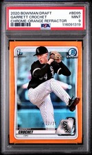 Garrett Crochet 2020 Bowman Draft Chrome 1st Bowman Orange Refractor/25 PSA 9