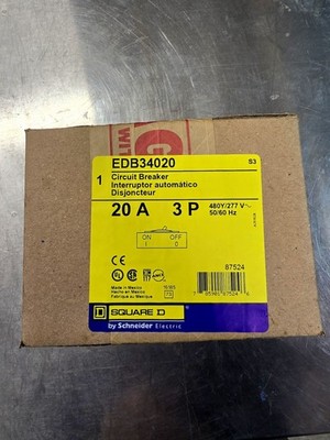 Square D EDB34020 20A 3 Poles Bolt On Circuit Breaker