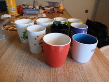 9 Teilges Tassen Set Bunt und mit Motiv Keramikbecher