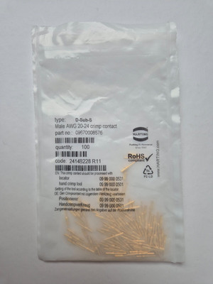 Harting Crimpkontakte (09670008576) D-Sub Male AWG20/24 - 100 Stück Neu & OVP