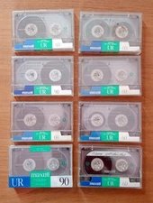 7 Maxell UR60 Audio Cassette Tape 60 Minute, Normal Bias Used and 1 UR90 New