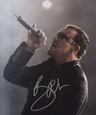 Bono, lead vocalist of the rock band U2, SignedPhoto Reprint 8.5x11 Paper Luster